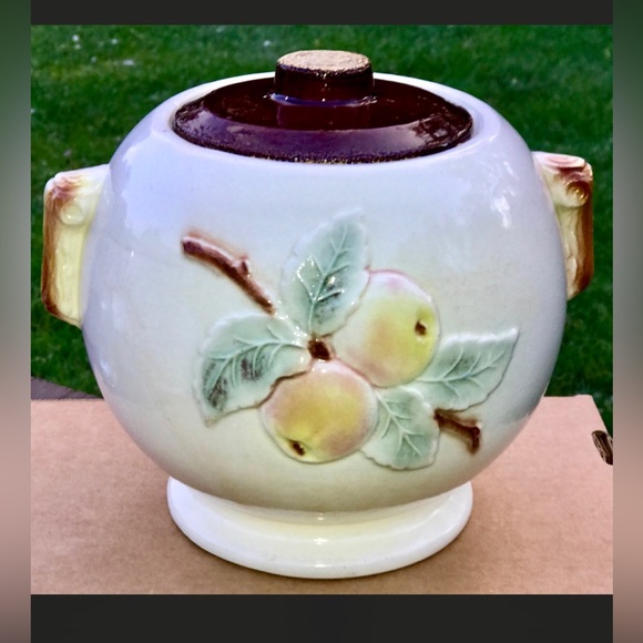 Mid Century Vintage Robinson Ransbottom Roseville Pottery Apple Cookie Jar - Picture 8 of 9